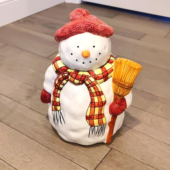 Sakura Kitchen Vintage Sakura Earthenware Snowman Cookie Jar Poshmark